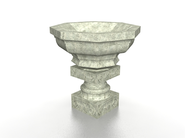 Antique stone urn 3d rendering