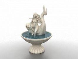 Mermaid fountain 3d model preview