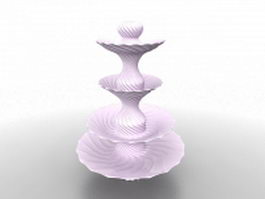 4 Tier water fountain 3d model preview