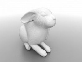 Garden rabbit statue 3d model preview