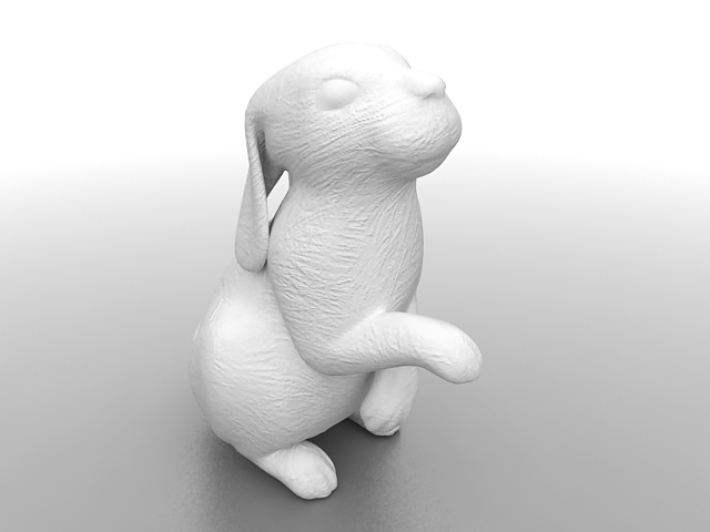 Rabbit garden statuary 3d rendering