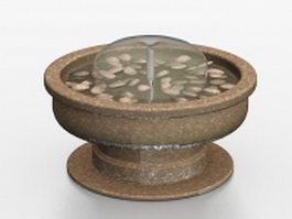 Round water fountain 3d model preview