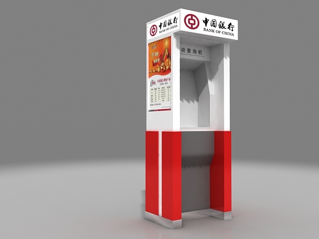 ATM machine 3d rendering