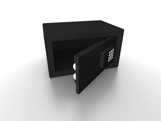 Money safe box 3d rendering