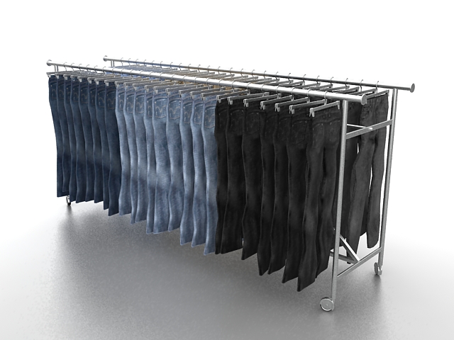 Trousers display rack 3d rendering