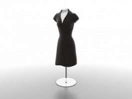 Female mannequin with stand 3d model preview