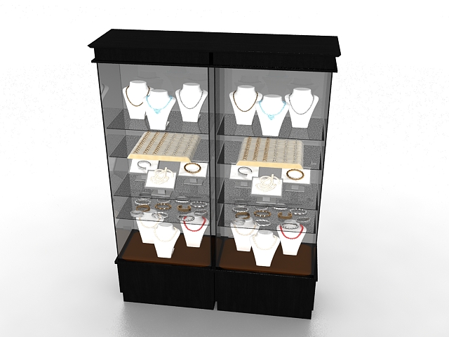 Jewelry display cabinet 3d rendering