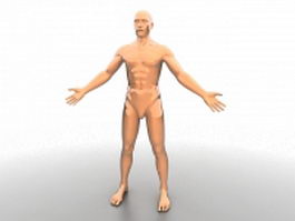 Realistic male mannequin 3d model preview