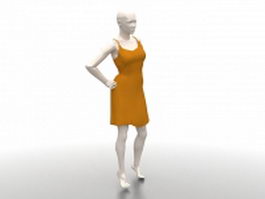Female dress mannequin 3d model preview