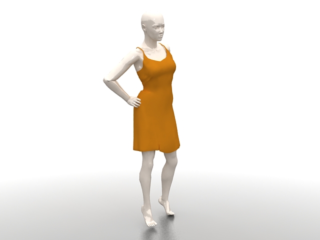 Female dress mannequin 3d rendering