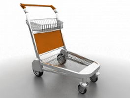 Supermarket trolley 3d model preview