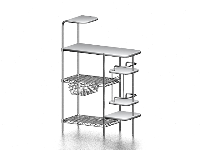 Side table with shelf 3d rendering