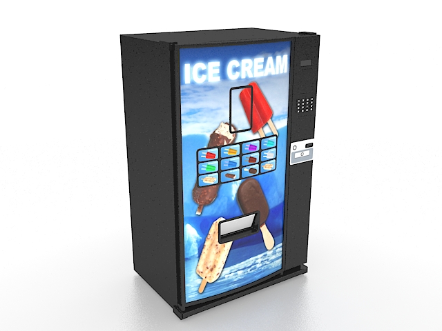 Ice cream vending machine 3d rendering