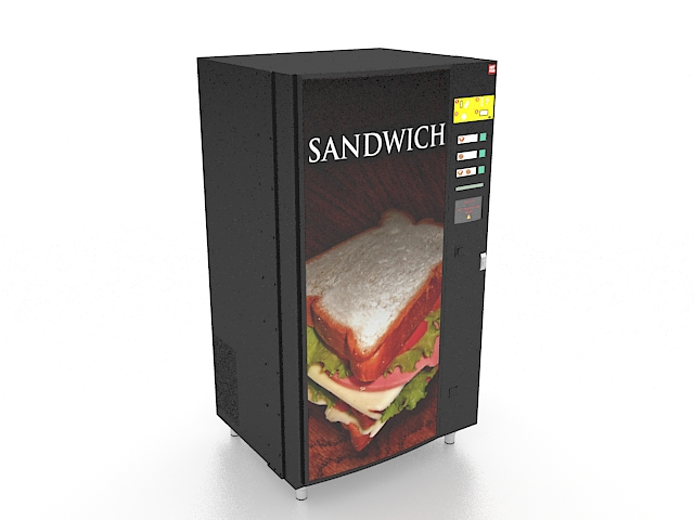 Sandwich vending machine 3d rendering