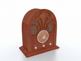 Vintage console radio 3d model preview