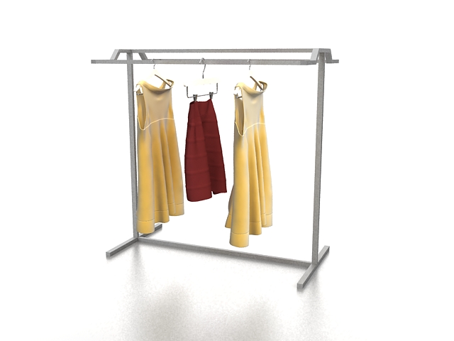 Clothing display rack 3d rendering