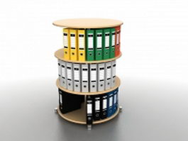 Binder carousel storage rack 3d preview
