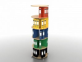 Binder storage carousel 3d model preview