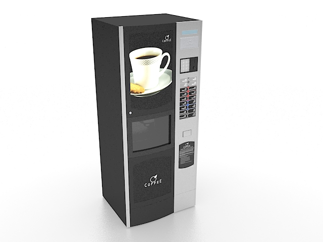 Commercial coffee vending machine 3d rendering
