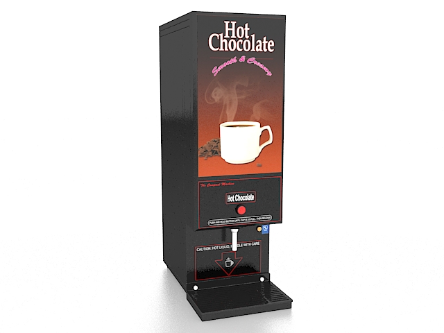 Hot chocolate vending machine 3d rendering