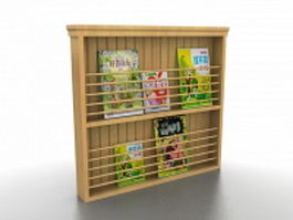 Comic book display rack 3d model preview