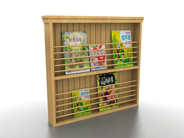 Comic book display rack 3d rendering