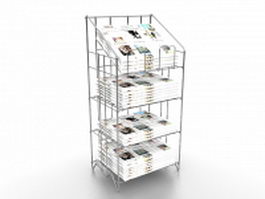 Newspaper display rack stand 3d model preview
