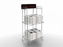 Newspaper display stand 3d model preview