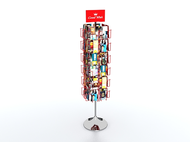 Magazine display rack 3d rendering
