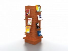 Bookstore tower display rack 3d model preview