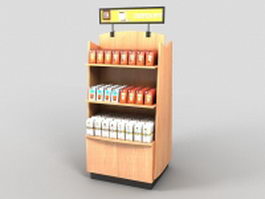 Grocery store product display stand 3d model preview