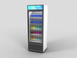 Beverage display cooler 3d model preview