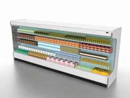 Supermarket freezer display 3d model preview