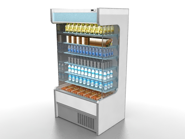 Display refrigerator 3d rendering