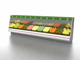 Fresh vegetable cooler display 3d model preview