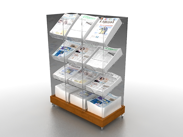Retail newspaper rack 3d rendering