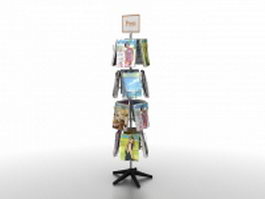 Retail magazine display rack 3d model preview
