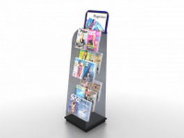 Retail magazine rack 3d model preview