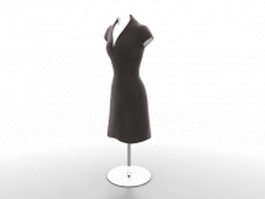Dress mannequin with stand 3d model preview