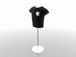T-shirt mannequin torso 3d model preview
