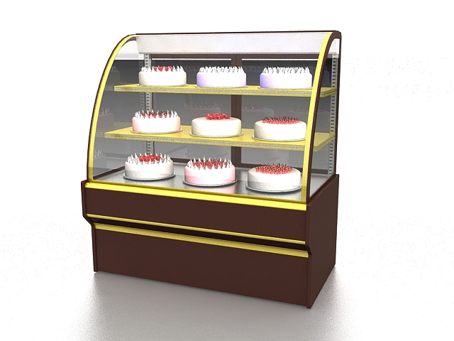 Cake display case 3d rendering