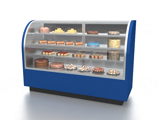 Ice cream cake display case 3d rendering