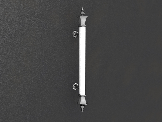 Glass door handle 3d rendering