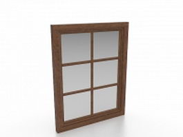 Fixed wood window 3d model preview