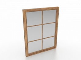 French casement window 3d model preview