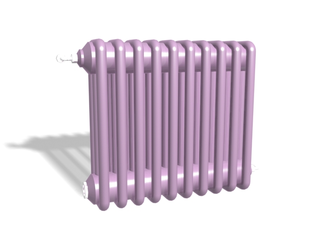 Purple radiator 3d rendering