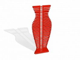 Decorative red radiator 3d model preview