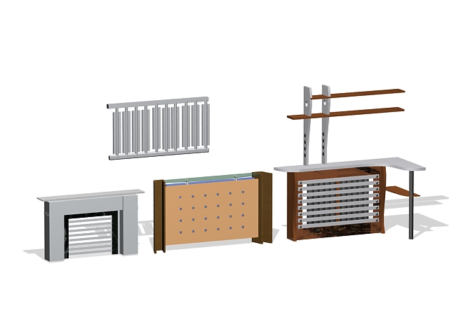 Radiator and covers 3d rendering