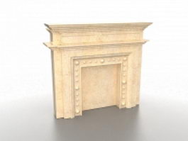 Marble fireplace mantel 3d model preview