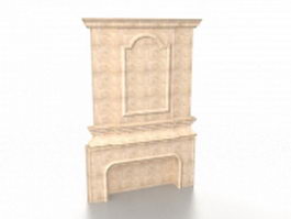 Fireplace wall 3d model preview